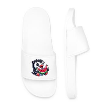 Pingouin avec pastèque fruit d’été - Claquettes Homme - blanc - Devant