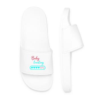 Baby Loading Neon Hearts - Men’s Pool Sliders - white - Front