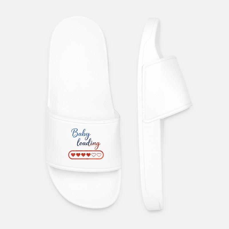Baby Loading: Heart Countdown - Men’s Pool Sliders - white