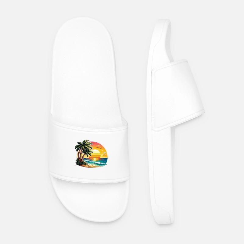 Coucher de soleil à Palm Beach - Claquettes Homme - blanc