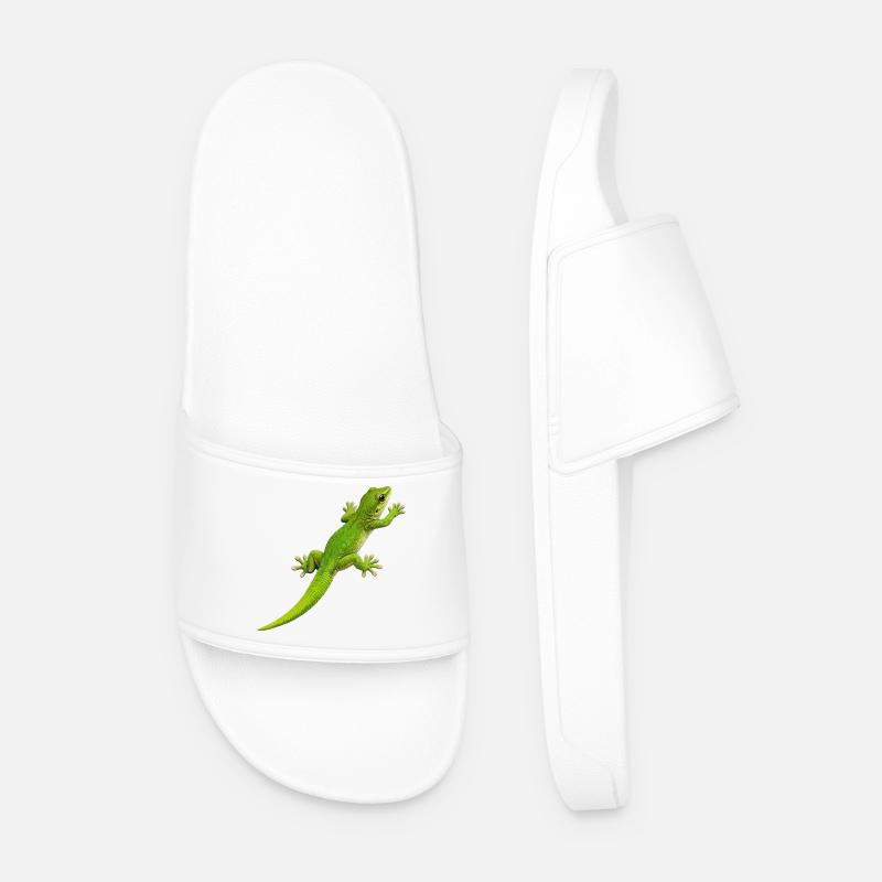 Gecko klettert 1 - Männer Badelatschen - Weiß