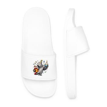 African grey parrot birthday - Men’s Pool Sliders - white - Front