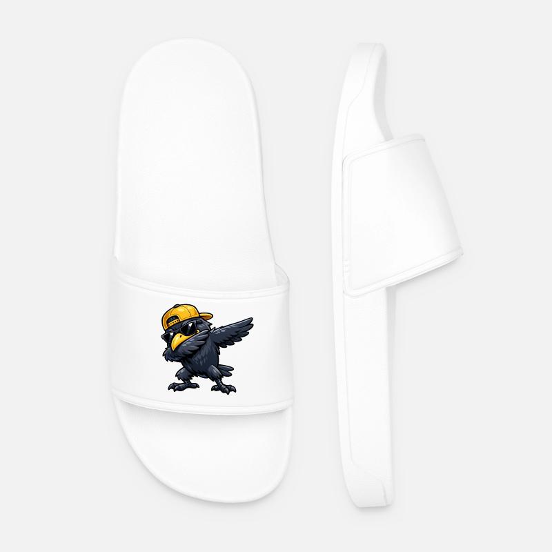Dabbing Raven - Männer Badelatschen - Weiß