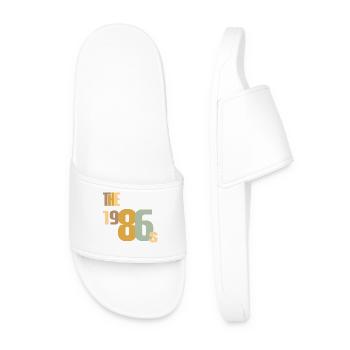 Vintage Year 1986 Birthday 40 Years Gift Idea - Men’s Pool Sliders - white - Front