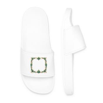 Ornement de cadre en plume de paon Bohème - Claquettes Homme - blanc - Devant