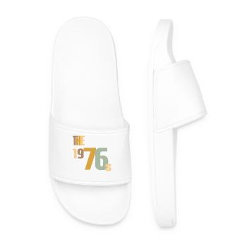 Vintage Year 1976 Anniversary 50 Years Gift Idea - Men’s Pool Sliders - white - Front