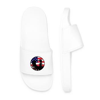 Adlerflagge USA Silhouette - Männer Badelatschen - Weiß - Vorne