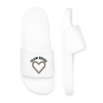 Team Mariée Cœur Rose EVJF Mariage - Claquettes Homme - blanc - Devant
