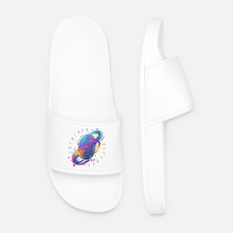 Regenbogen Runen Schild - Männer Badelatschen - Weiß