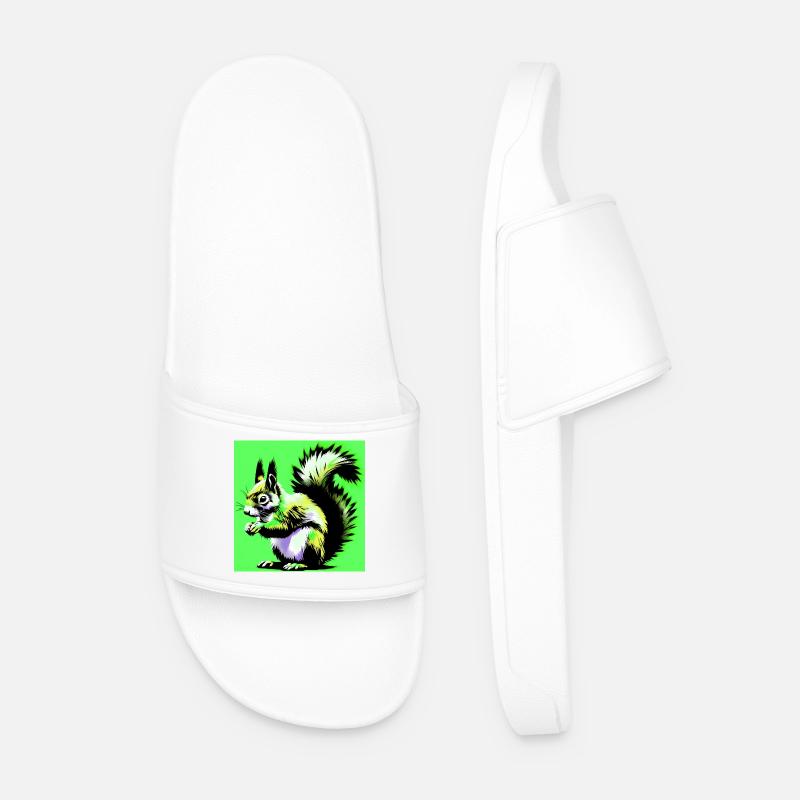squirrel - Men’s Pool Sliders - white
