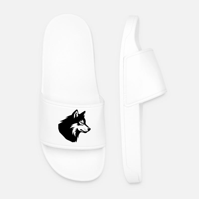 wolf - Men’s Pool Sliders - white