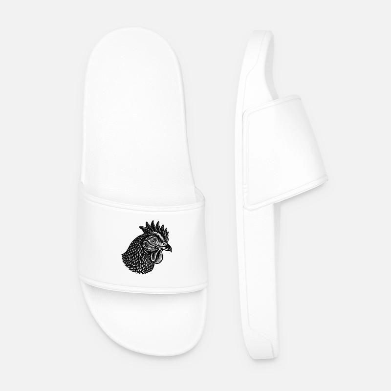Hühnerkopf - Männer Badelatschen - Weiß