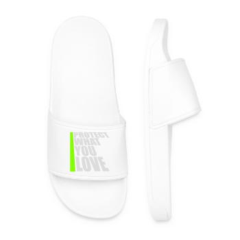 Déclaration de protection de la nature Protéger ce que vous aimez Logo de la Déclaration de Protection de la Nature - Claquettes Homme - blanc - Devant