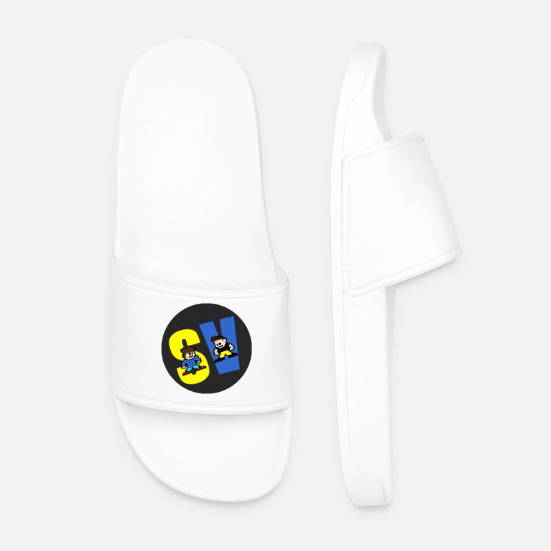 Videogame Room Logo - Men’s Pool Sliders - white
