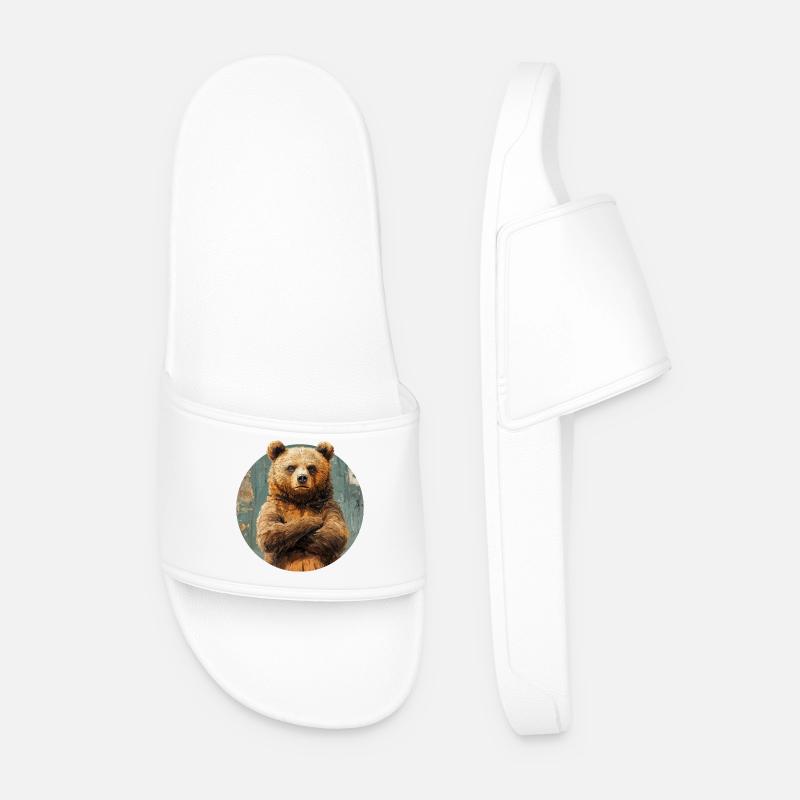 Bear Design - Men’s Pool Sliders - white