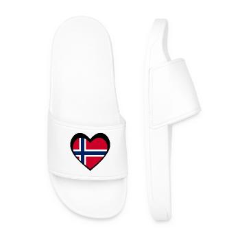 Norge Svart Hjerte – Kjærlighet til Norge - Männer Badelatschen - Weiß - Vorne