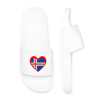 Ísland Hjarta – Ást til Íslands - Men’s Pool Sliders - white - Front