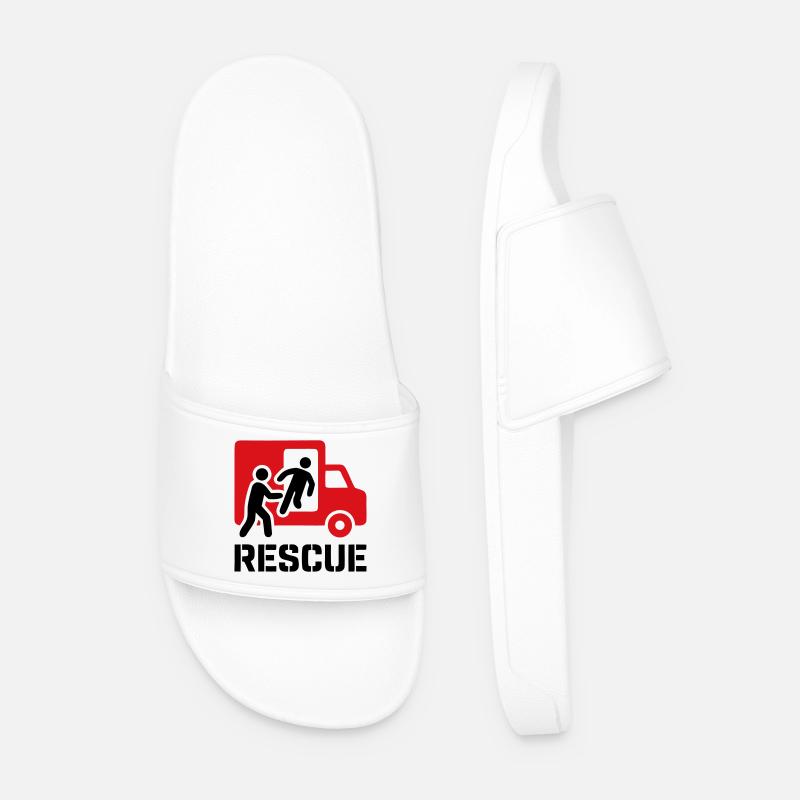 Rescue Rettungsdienst Einsatz - Männer Badelatschen - Weiß