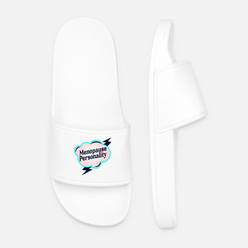 Menopause Personality - Men’s Pool Sliders - white