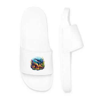Underwater book paradise with whale - Men’s Pool Sliders - white - Front