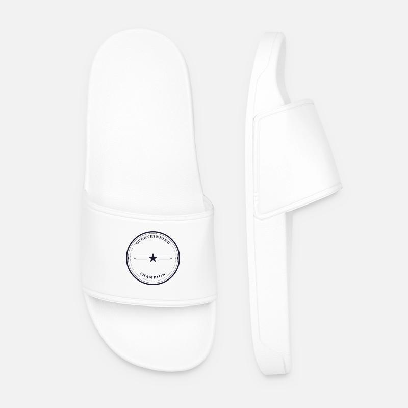 Overthinking Champion - Men’s Pool Sliders - white