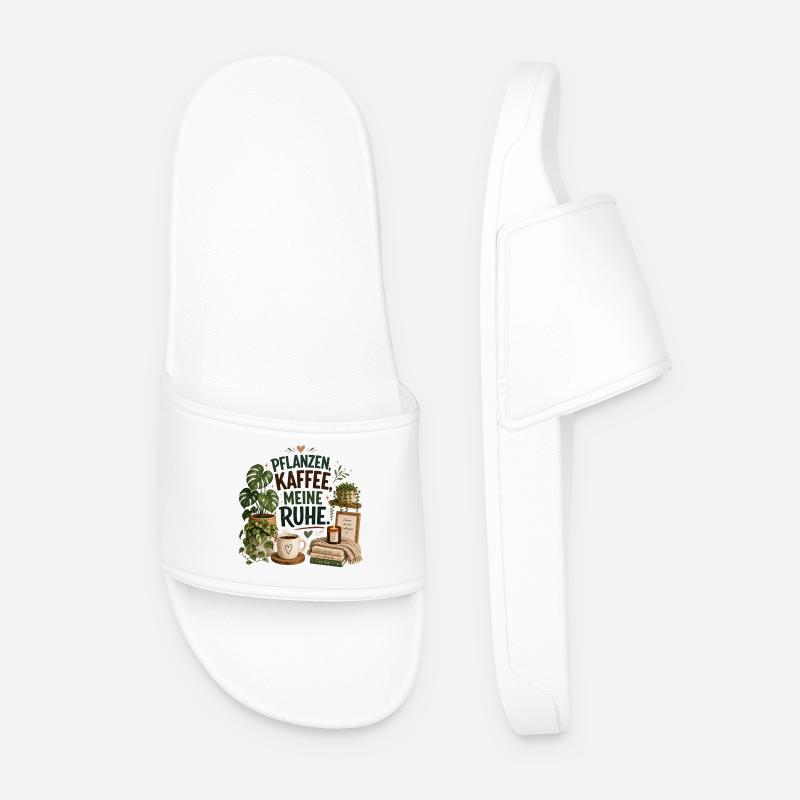 Pflanzen - Kaffee - Ruhe - Männer Badelatschen - Weiß