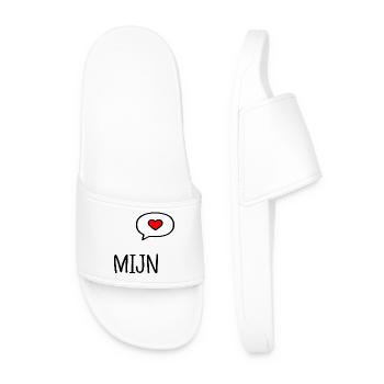 Relationship Heart - English My - Men’s Pool Sliders - white - Front