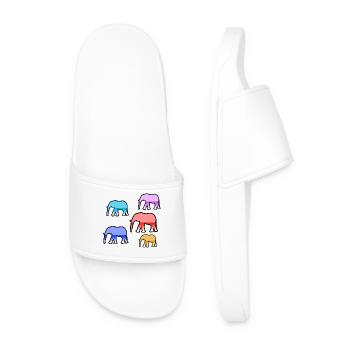 Elephants - Men’s Pool Sliders - white - Front
