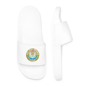 40th Birthday Wild, free & untamed since 07/1986 - Men’s Pool Sliders - white - Front