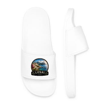 Lipari Italy Coastal Town Holiday Colonial Style - Men’s Pool Sliders - white - Front