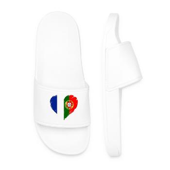 France Portugal Flag Coeur - Claquettes Homme - blanc - Devant