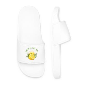 Squeeze the Day Lemon Splash - Men’s Pool Sliders - white - Front