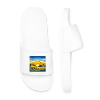 Ukraine Design Ukraine Flag Sunflower Wheat Map - Men’s Pool Sliders - white - Front