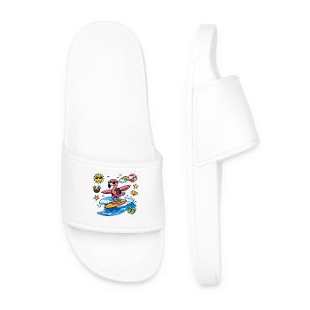 Flamant surfleur sur la vague - Claquettes Homme - blanc - Devant