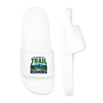 I'd Rather Be Trail Running - Men’s Pool Sliders - white - Front