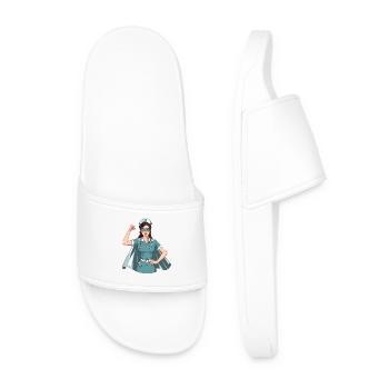 T-shirt infirmière superhéros soignante cadeau - Claquettes Homme - blanc - Devant