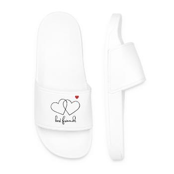 Silhouette noire avec un cœur rouge I Meilleurs amis - Claquettes Homme - blanc - Devant