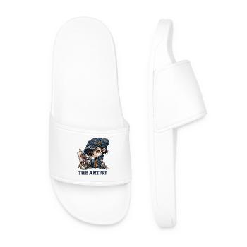 Artiste chibi au pinceau - Claquettes Homme - blanc - Devant