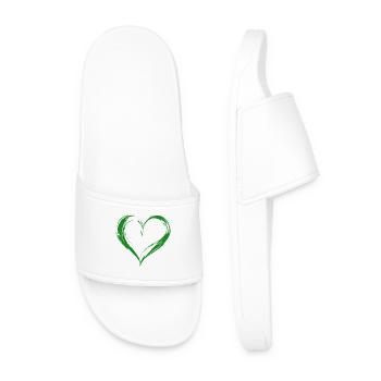 Heart - Men’s Pool Sliders - white - Front