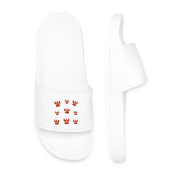 Scandinavian Candlestick Print - Hygge Style - Men’s Pool Sliders - white - Front