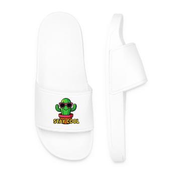 Stay Cool Cactus Pop Art - Men’s Pool Sliders - white - Front