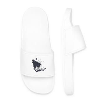 Howling Wolf Mountains Nature Design - Men’s Pool Sliders - white - Front