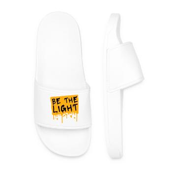 Be The Light Motivierend Positivität Spruch Logo - Männer Badelatschen - Weiß - Vorne