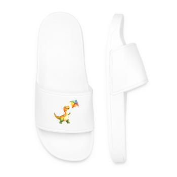 Un dinosaure fait voler un cerf-volant – Dino - Claquettes Homme - blanc - Devant