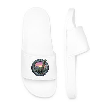 Brachiosaurus dans l’anneau volcanique - Claquettes Homme - blanc - Devant