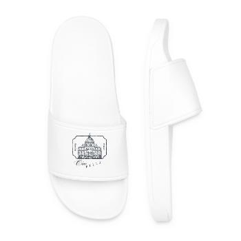 Rome Basilica Stamp Art - Men’s Pool Sliders - white - Front