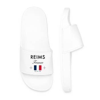 Reims France Coordinates Travel Souvenir - Men’s Pool Sliders - white - Front