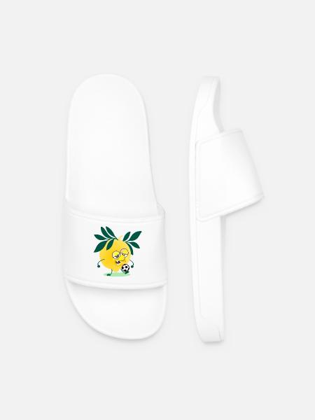 Children's Football Lemon - Men’s Pool Sliders - white