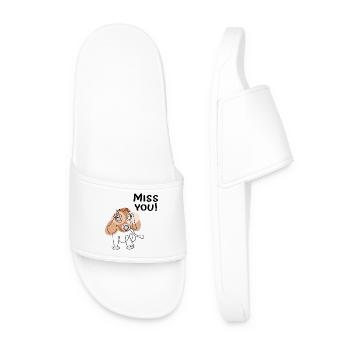 Tu me manques, chien - Claquettes Homme - blanc - Devant