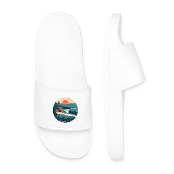 Sunset Coast Retro - Men’s Pool Sliders - white - Front